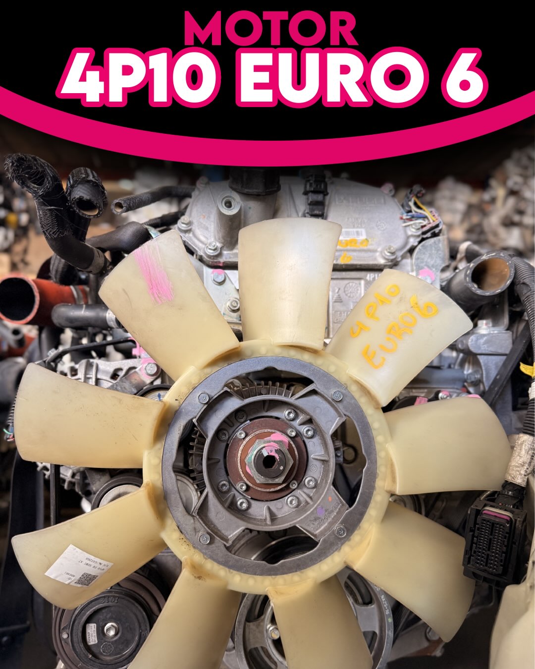 Motor Mitsubishi 4P10 Euro 6 diésel, original y en muy buen estado. Viene con sus accesorios, cuenta con garantía y se p